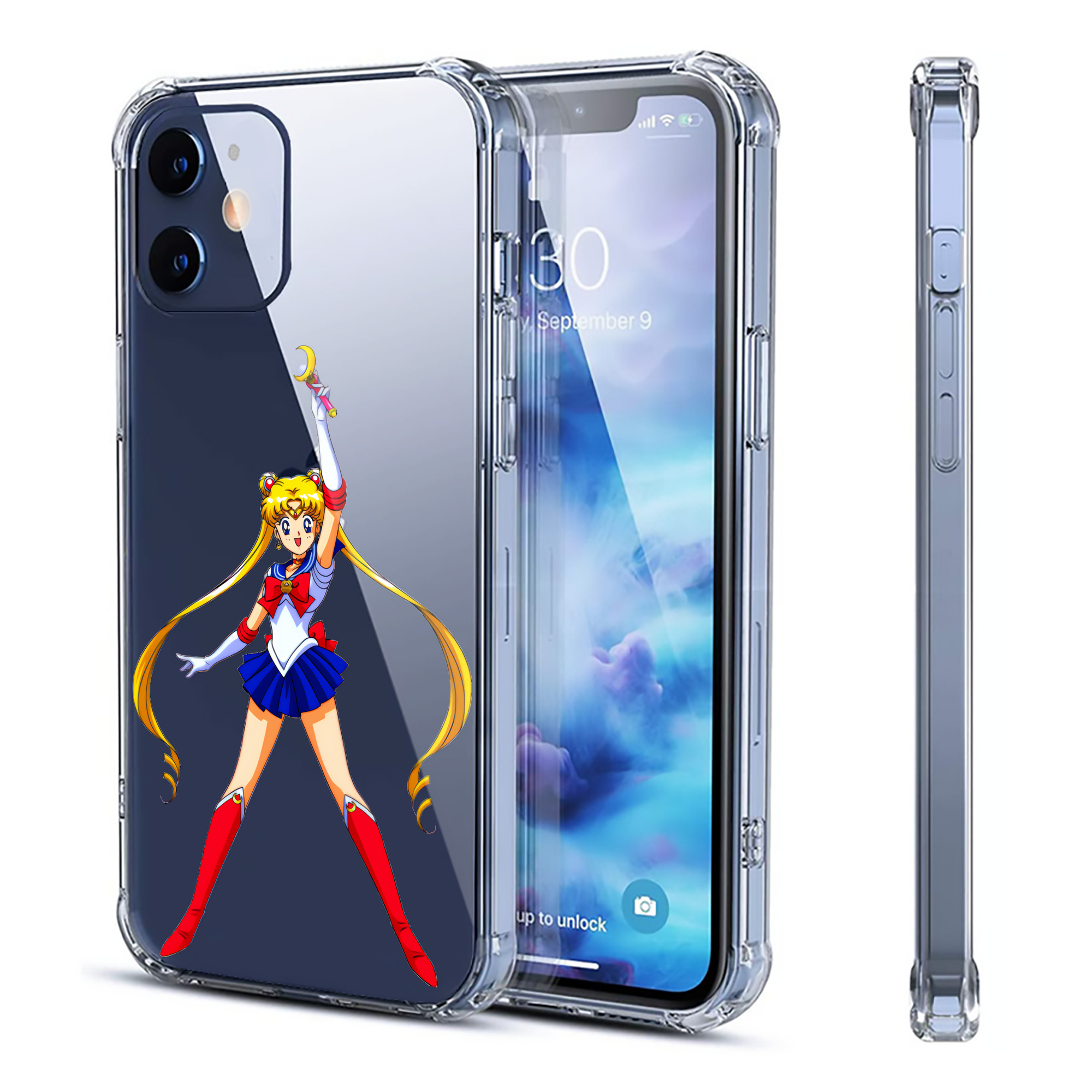 （画像用） 美少女戦士セーラームーン 月野 うさぎ つきの うさぎ Sailor Moon Tsukino Usagi 【iPhone 12シリーズ対応】透明スマホケース（クリアソフトケース）